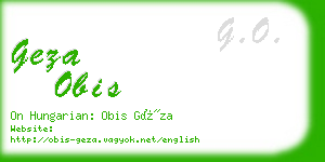 geza obis business card